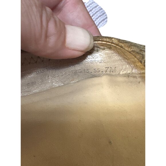 Tory Burch Gold Snake-Embossed Leather Ballet Flats Womens Size 7 - Picture 8 of 8